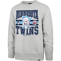 Men's '47  Gray Minnesota Twins Letters Headline Pullover Sweatshirt