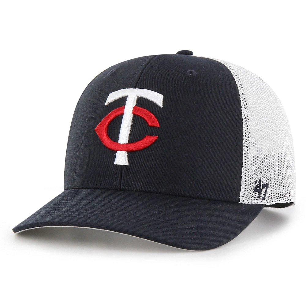 Casquette snapback avec logo principal Minnesota Twins '47 bleu marine/blanc pour homme