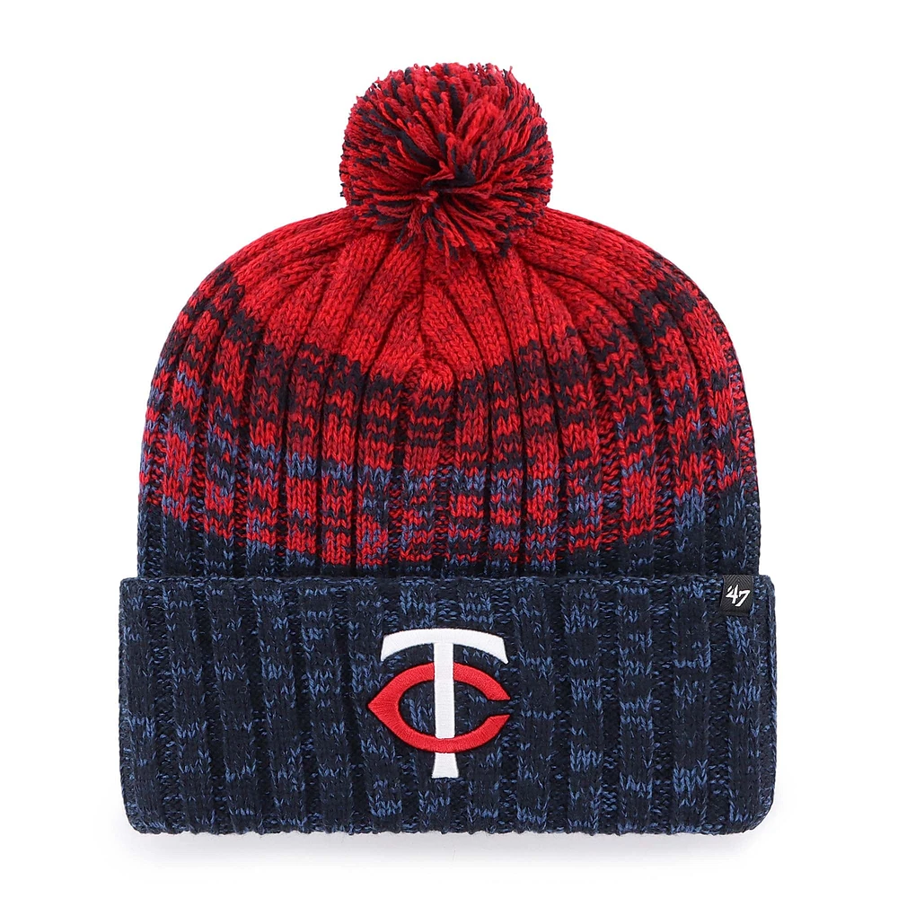 Men's '47  Navy Minnesota Twins Cascade Cuffed Knit Hat with Pom