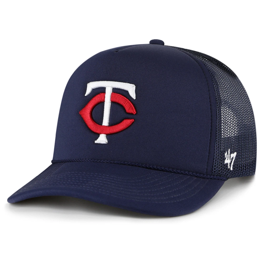 Men's '47 Navy Minnesota Twins Foam Logo Trucker Adjustable Hat