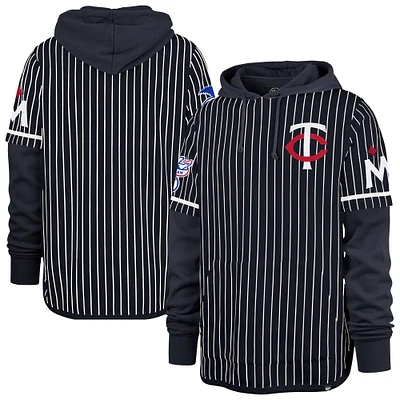 Sweat à capuche rayures doubles bleu marine '47 Minnesota Twins pour homme