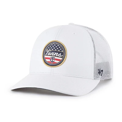 Men's '47 White Minnesota Twins Homage Adjustable Trucker Hat