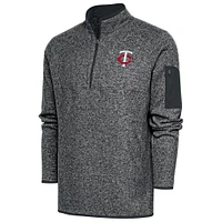 Veste à enfiler glissière quart de tour Fortune Big & Tall Antigua Heather Anthracite pour homme des Minnesota Twins