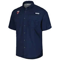 Chemise boutonnée Columbia Navy Minnesota Twins Tamiami Omni-Shade pour hommes