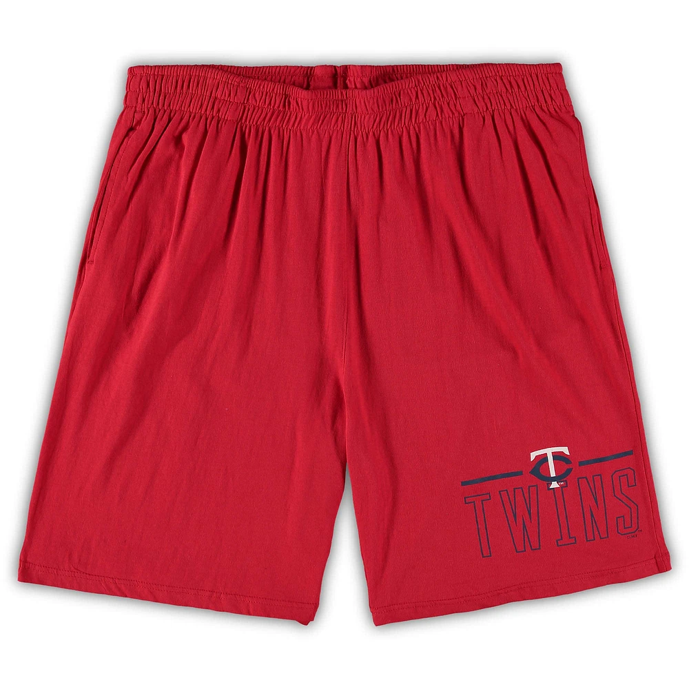 Men's Concepts Sport Navy/Red Minnesota Twins Big & Tall T-Shirt Shorts Sleep Set