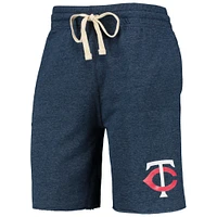 Men's Concepts Sport Navy Minnesota Twins Mainstream Terry Tri-Blend Shorts