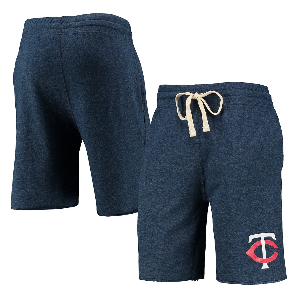 Men's Concepts Sport Navy Minnesota Twins Mainstream Terry Tri-Blend Shorts