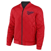 Men's Darius Rucker Collection by Fanatics Black/Red Minnesota Twins Reversible Full-Zip Bomber Jacket