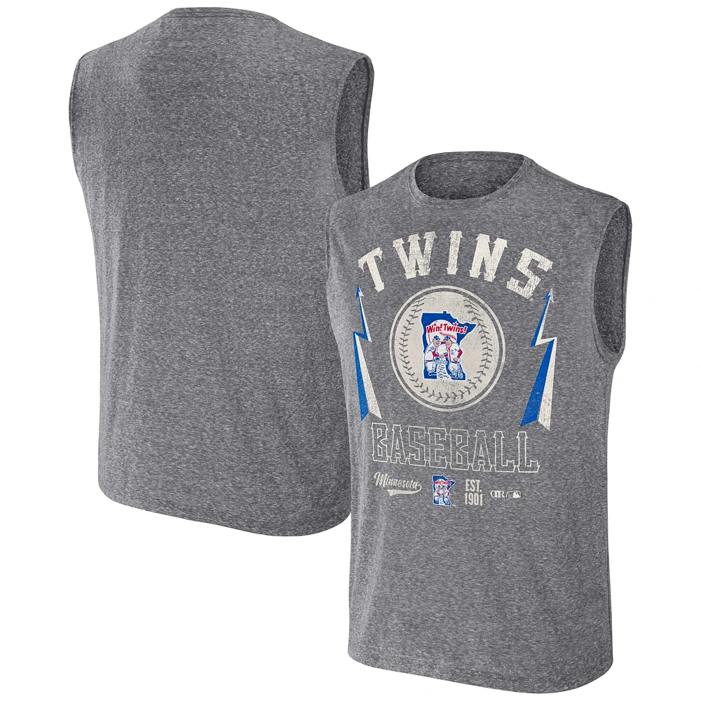 Collection Darius Rucker pour hommes par Fanatics Charcoal Minnesota Twins Débardeur musclé coupe décontractée