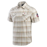 Men's Darius Rucker Collection by Fanatics Gray Minnesota Twins Plaid Full-Snap Shirt