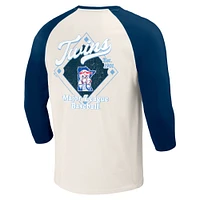 Men's Darius Rucker Collection by Fanatics Navy/White Minnesota Twins Cooperstown Raglan 3/4-Sleeve T-Shirt