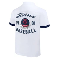 Collection Darius Rucker pour homme par Fanatics White Minnesota Twins Bowling Chemise boutonnée