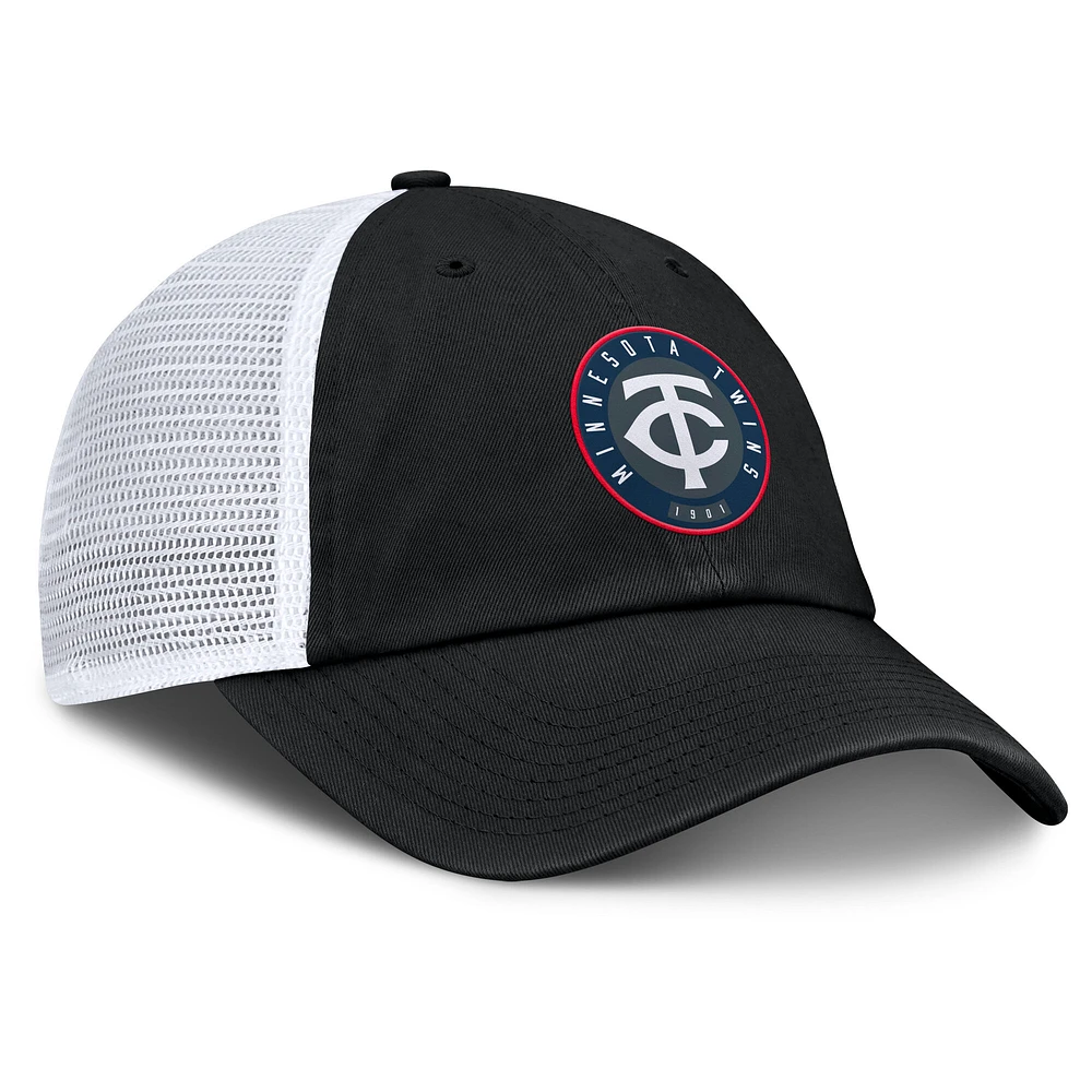 Men's Fanatics Black/White Minnesota Twins Averies Adjustable Hat