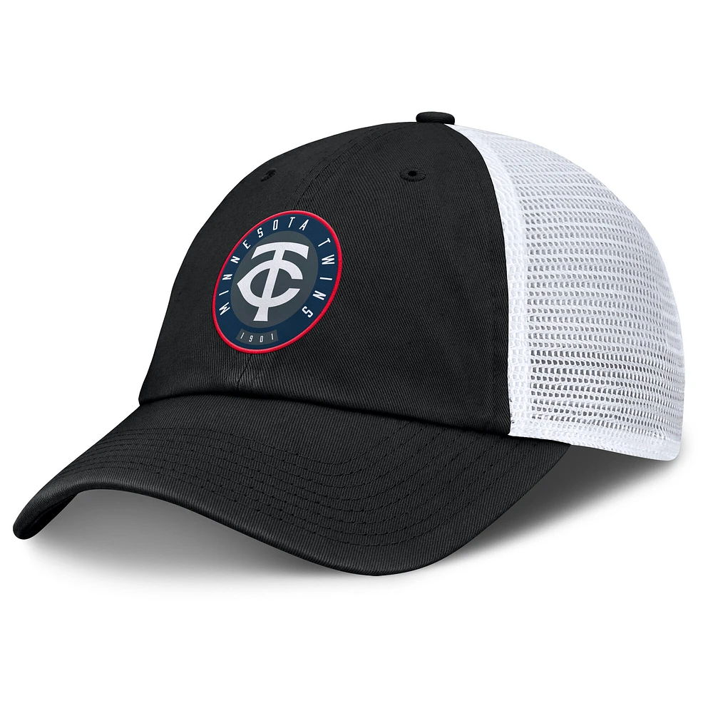 Men's Fanatics Black/White Minnesota Twins Averies Adjustable Hat