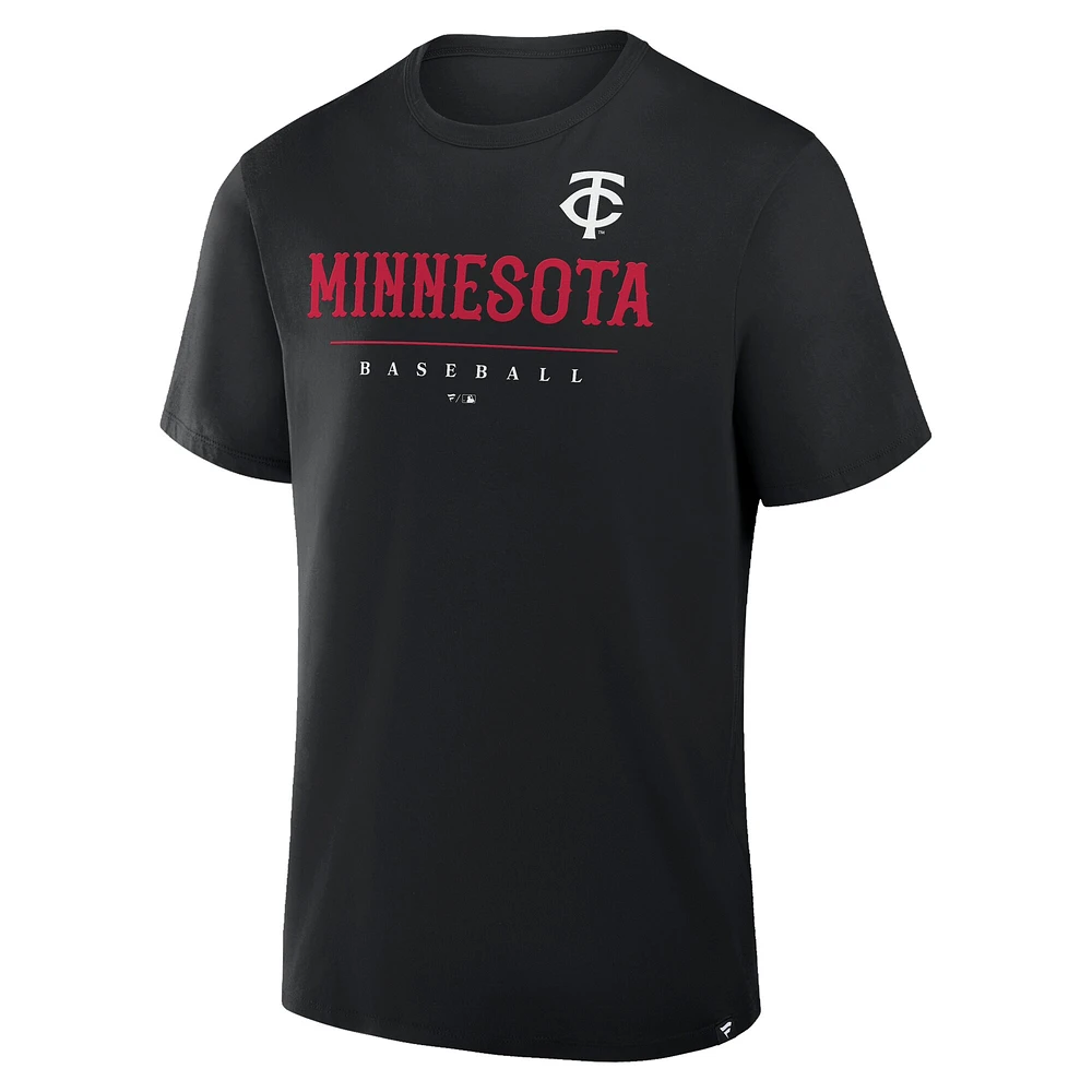 Men's Fanatics Black Minnesota Twins Color Pop Legacy Clubhouse T-Shirt
