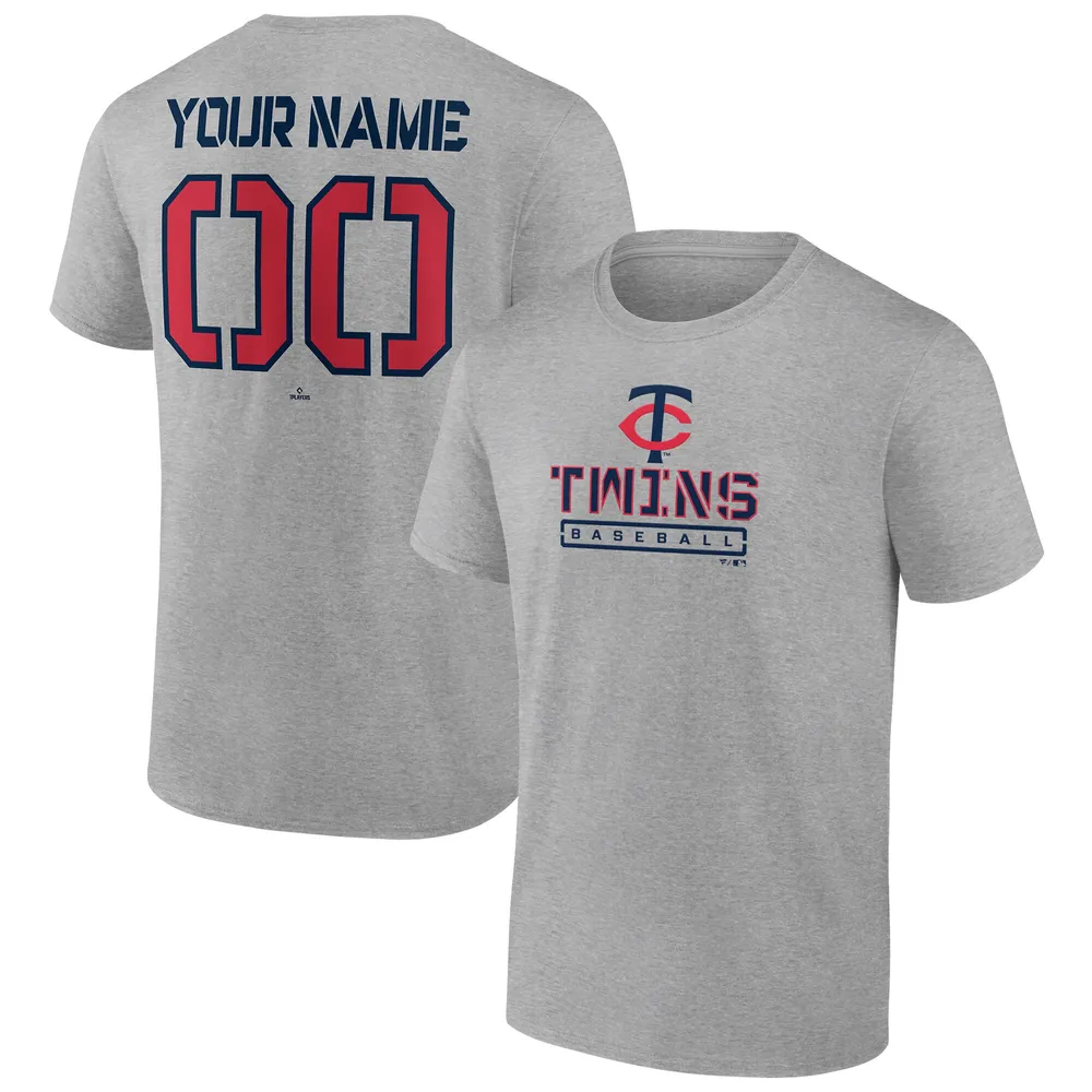 Lids Minnesota Twins Fanatics Branded Evanston Stencil Personalized T-Shirt  - Heather Gray