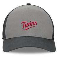 Men's Fanatics Gray/Graphite Minnesota Twins A-Frame Trucker Adjustable Hat