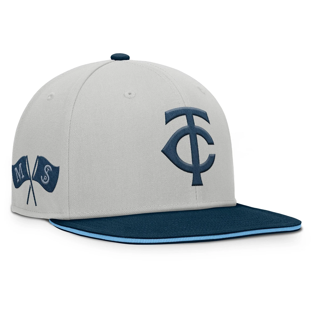 Men's Fanatics Gray Minnesota Twins Knuckleball Snapback Hat