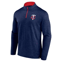 Pull zippé à quart de tour Fanatics Heather Navy Minnesota Twins Fundamentals pour homme
