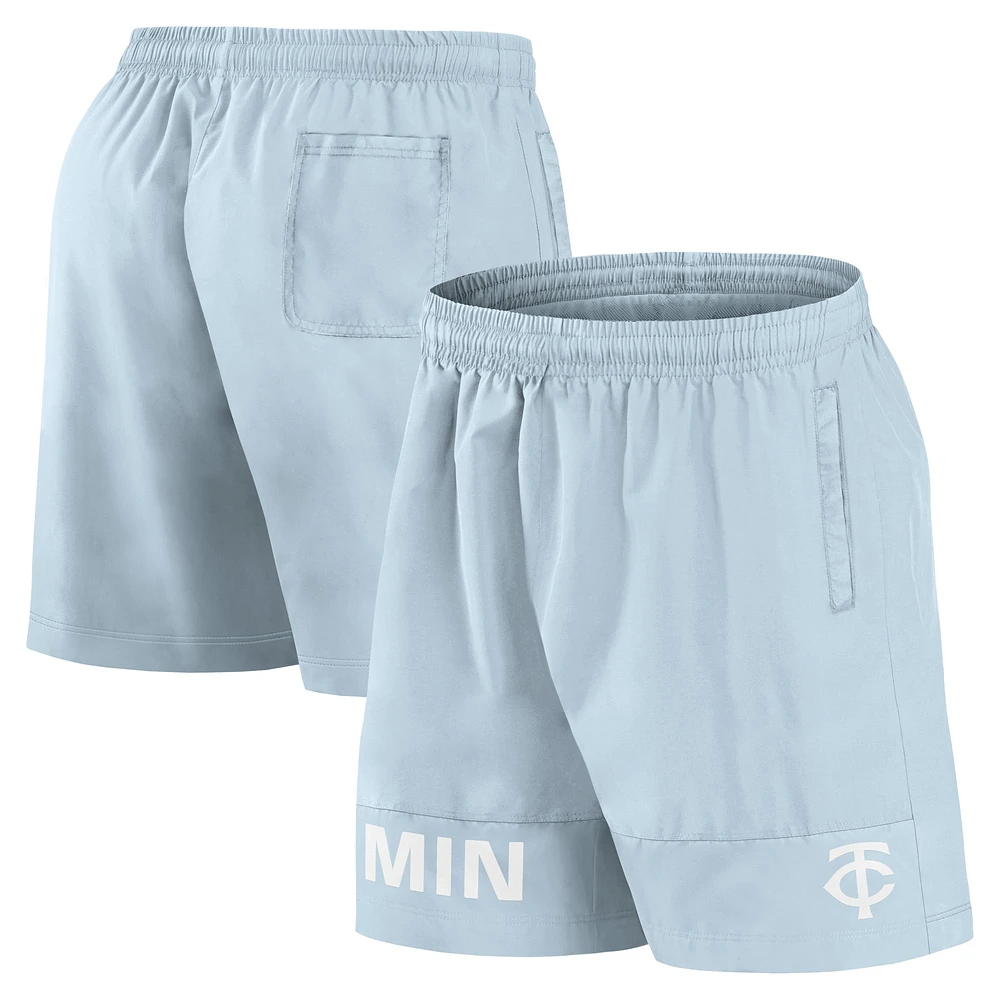 Short de bain Fanatics bleu clair Minnesota Twins Elements pour hommes