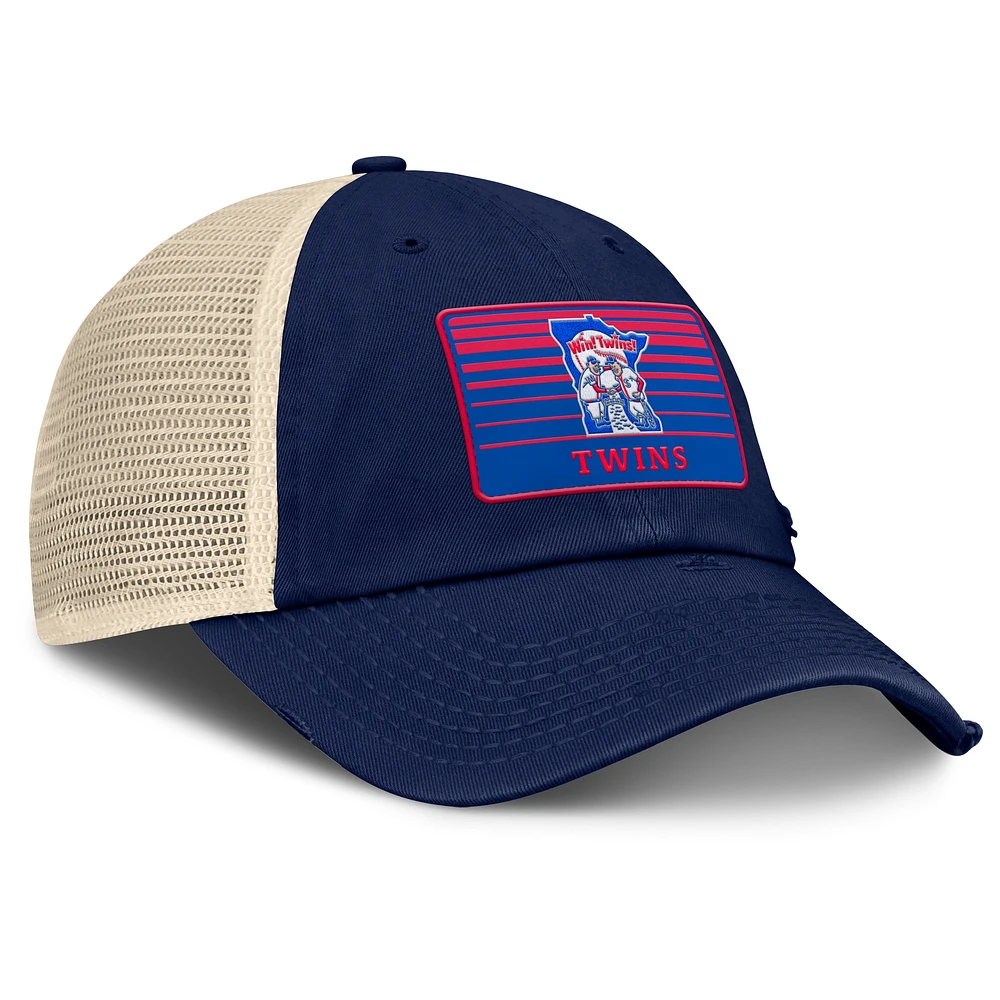 Men's Fanatics  Navy/Natural Minnesota Twins Cooperstown Collection Eastbound Mesh Adjustable Hat