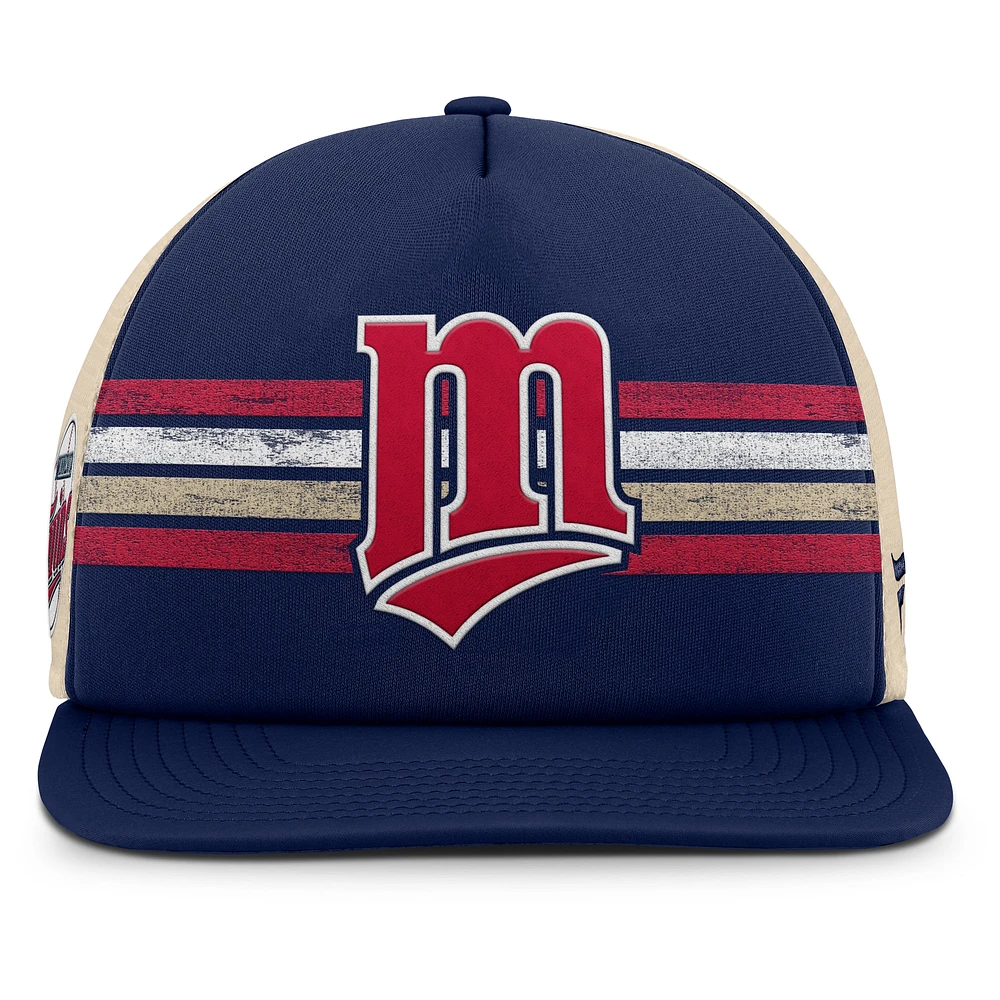 Men's Fanatics Navy/Natural Minnesota Twins Cooperstown Collection Powers Snapback Hat