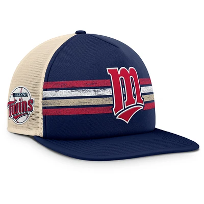 Men's Fanatics Navy/Natural Minnesota Twins Cooperstown Collection Powers Snapback Hat
