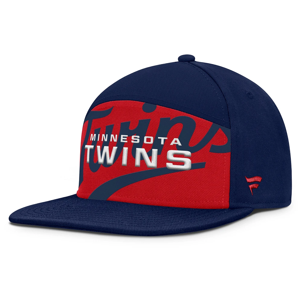Men's Fanatics Navy/Red Minnesota Twins Clubhouse Splitter Snapback Hat