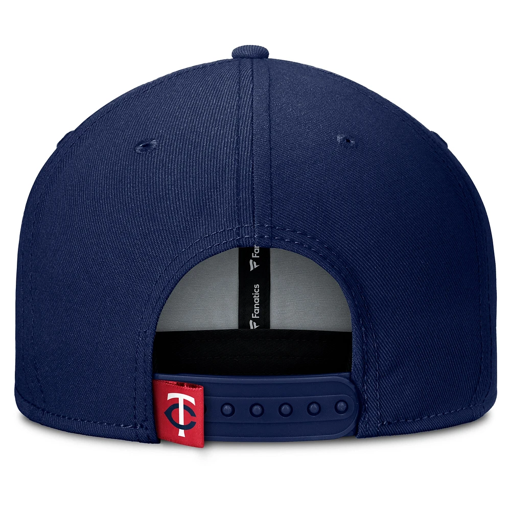 Men's Fanatics Navy/Red Minnesota Twins Clubhouse Splitter Snapback Hat