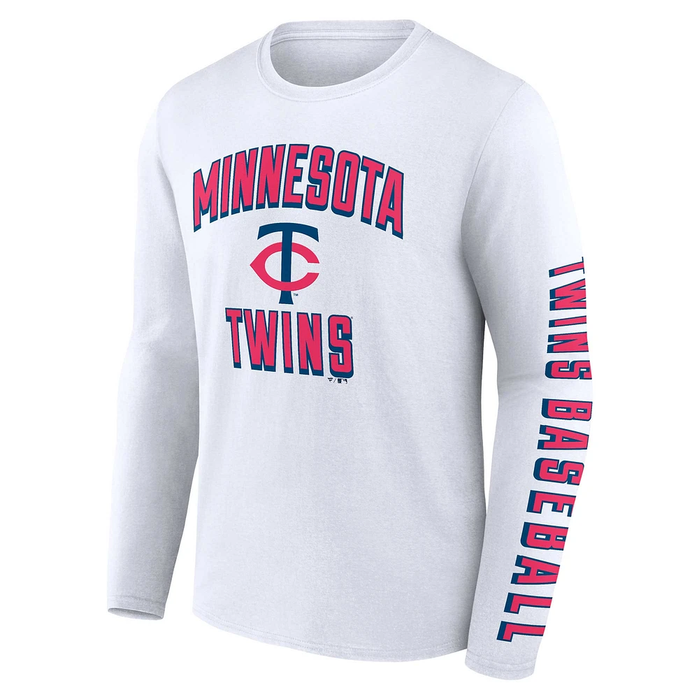 Ensemble de deux t-shirts combinés Fanatics pour hommes bleu marine/blanc Minnesota Twins