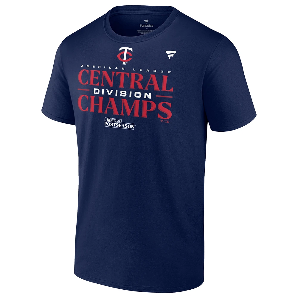 Fanatics Navy Minnesota Twins 2023 AL Central Division Champions Vestiaire Big & Tall T-shirt pour hommes