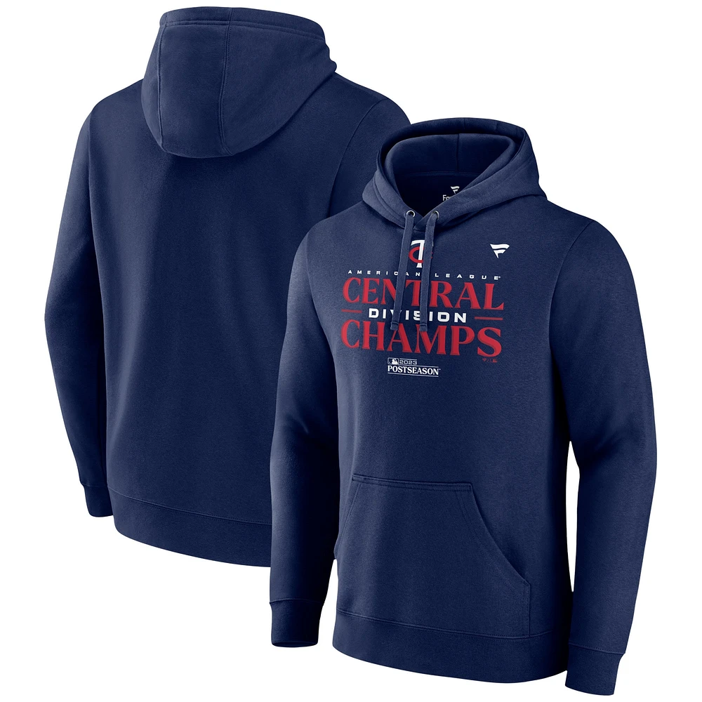 Sweat à capuche Fanatics Navy Minnesota Twins 2023 AL Central Division Champions Locker Room pour hommes