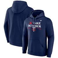 Men's Fanatics  Navy Minnesota Twins 2023 Postseason Locker Room Pullover Hoodie