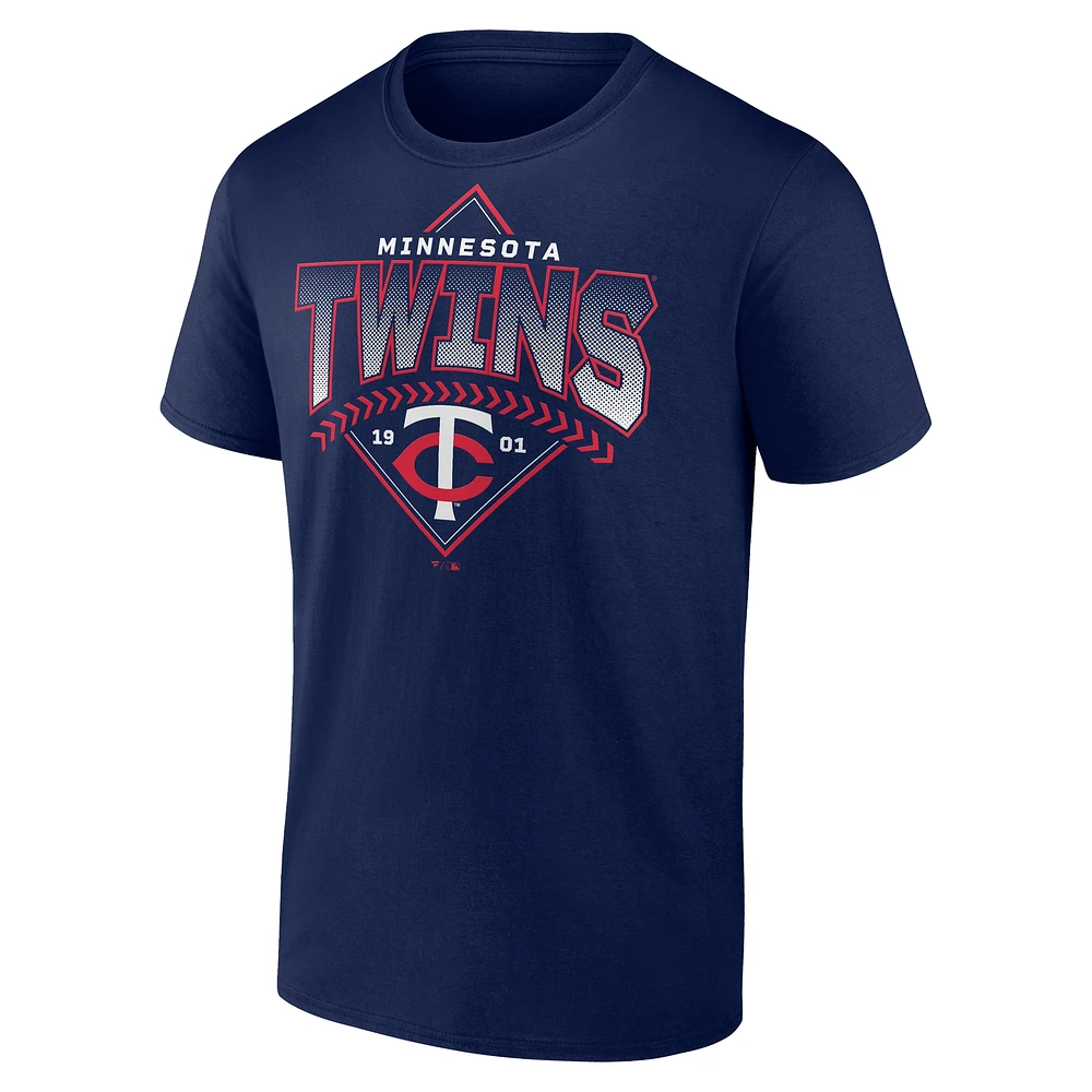 T-shirt Fanatics pour homme bleu marine Minnesota Twins Ahead The Count