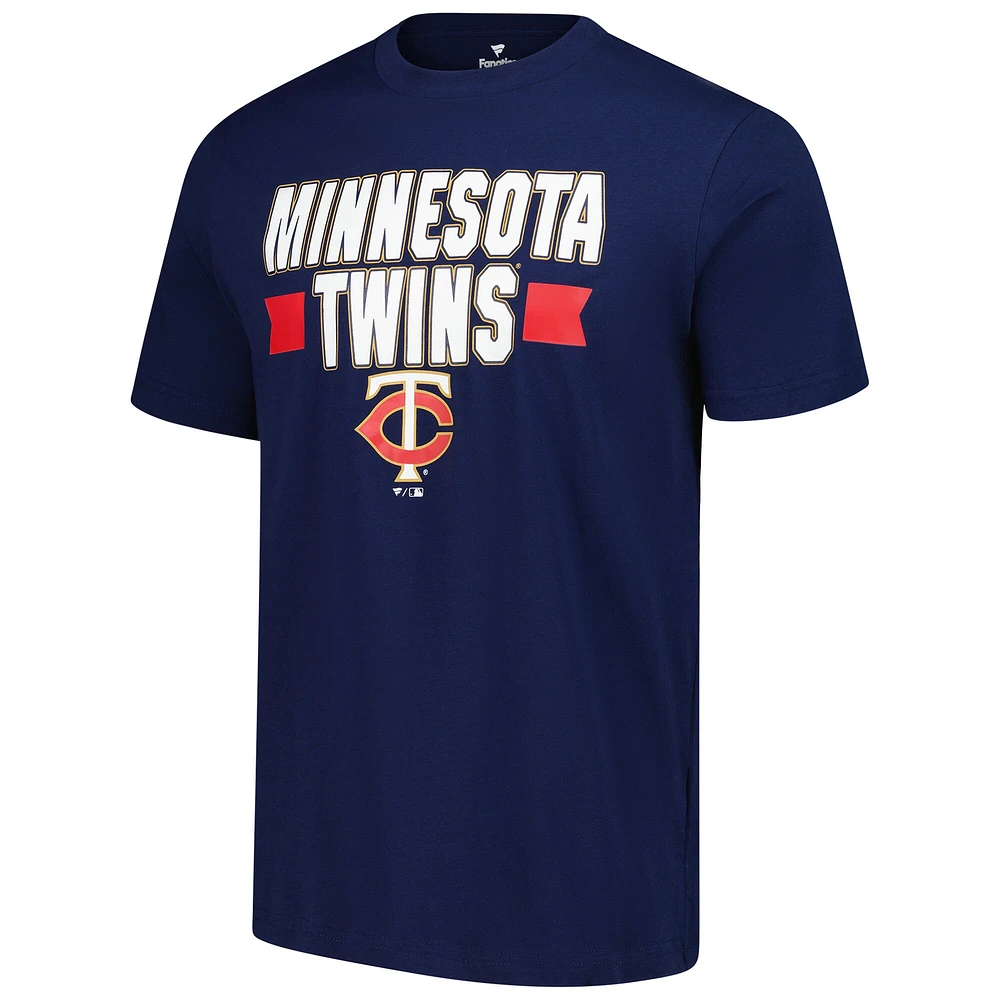 T-shirt Fanatics pour homme bleu marine Minnesota Twins Close Victory