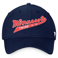 Casquette Fanatics Navy Minnesota Twins Cooperstown Core Flex pour hommes