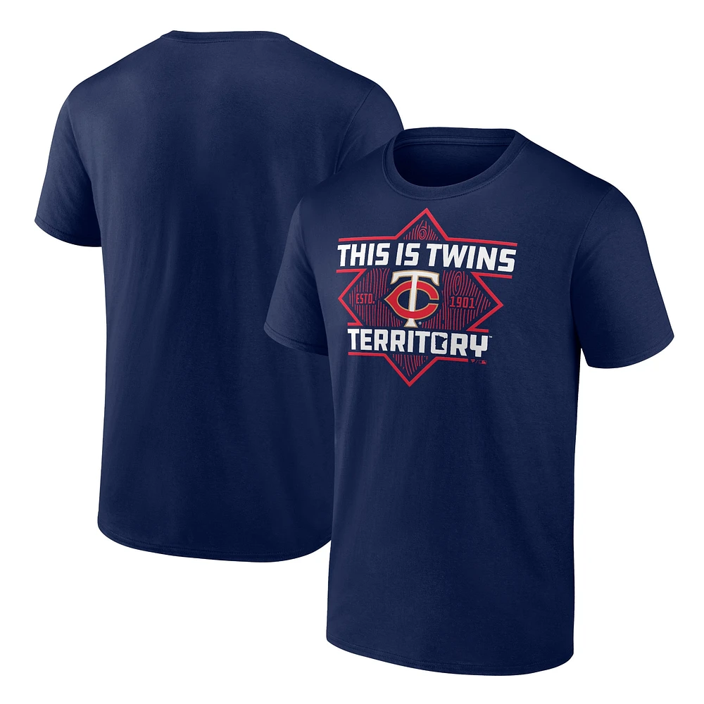 T-shirt Fanatics Navy Minnesota Twins Hometown Collection Territory pour hommes