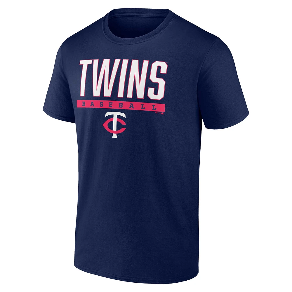 T-shirt Power Hit Fanatics pour hommes, bleu marine, Minnesota Twins