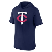 Men's Fanatics Navy Minnesota Twins Short Sleeve Hoodie T-Shirt