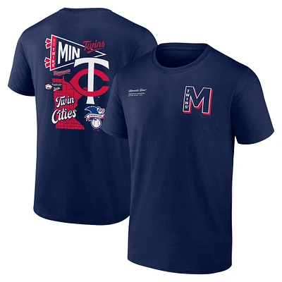 T-shirt bleu marine Fanatics Minnesota Twins Split Zone pour hommes