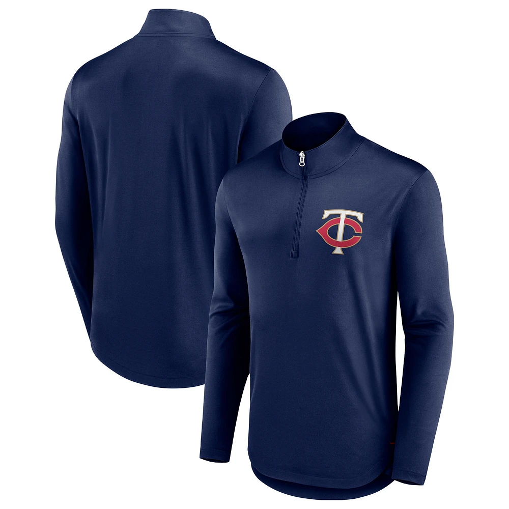 Pull léger à glissière quart de tour Tough Minded pour homme Fanatics Navy Minnesota Twins