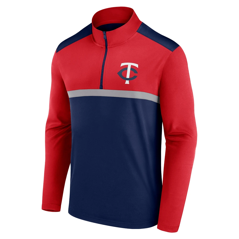 Haut à quart de zip imparable pour hommes Fanatics Navy Minnesota Twins