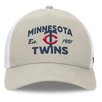 Casquette réglable de camionneur A-Frame Fanatics Stone Minnesota Twins pour hommes