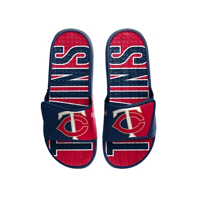 FOCO Minnesota Twins, sandales à enfiler en gel avec logo pour hommes