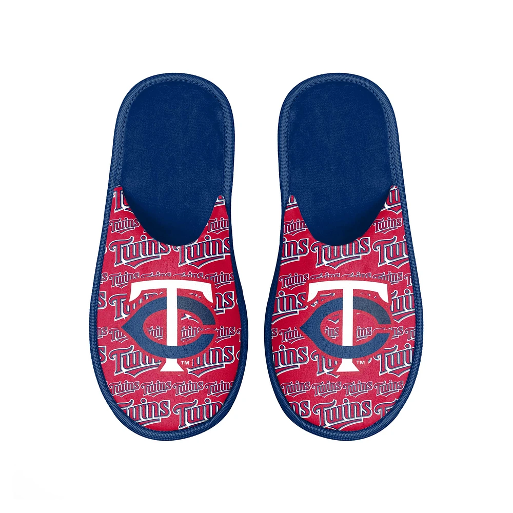 Chaussons FOCO Minnesota Twins Scuff Logo pour hommes