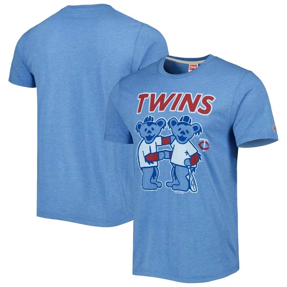 Men's Texas Rangers Homage Royal Grateful Dead Tri-Blend T-Shirt