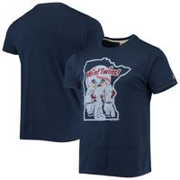 Men's Homage Navy Minnesota Twins Hand-Drawn Logo Tri-Blend T-Shirt