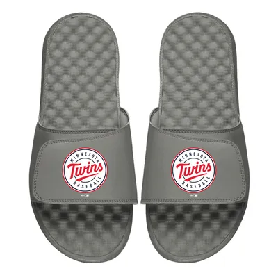 Minnesota Twins ISlide Alternate Logo Slide Sandals - Gray