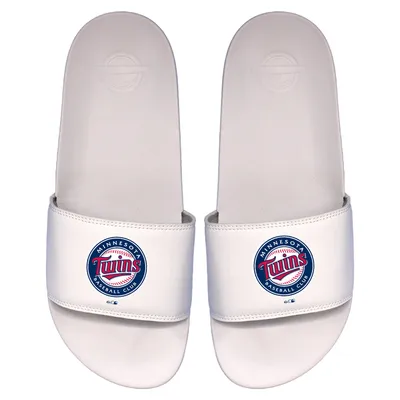 Minnesota Twins ISlide Primary Logo Motto Slide Sandals - White