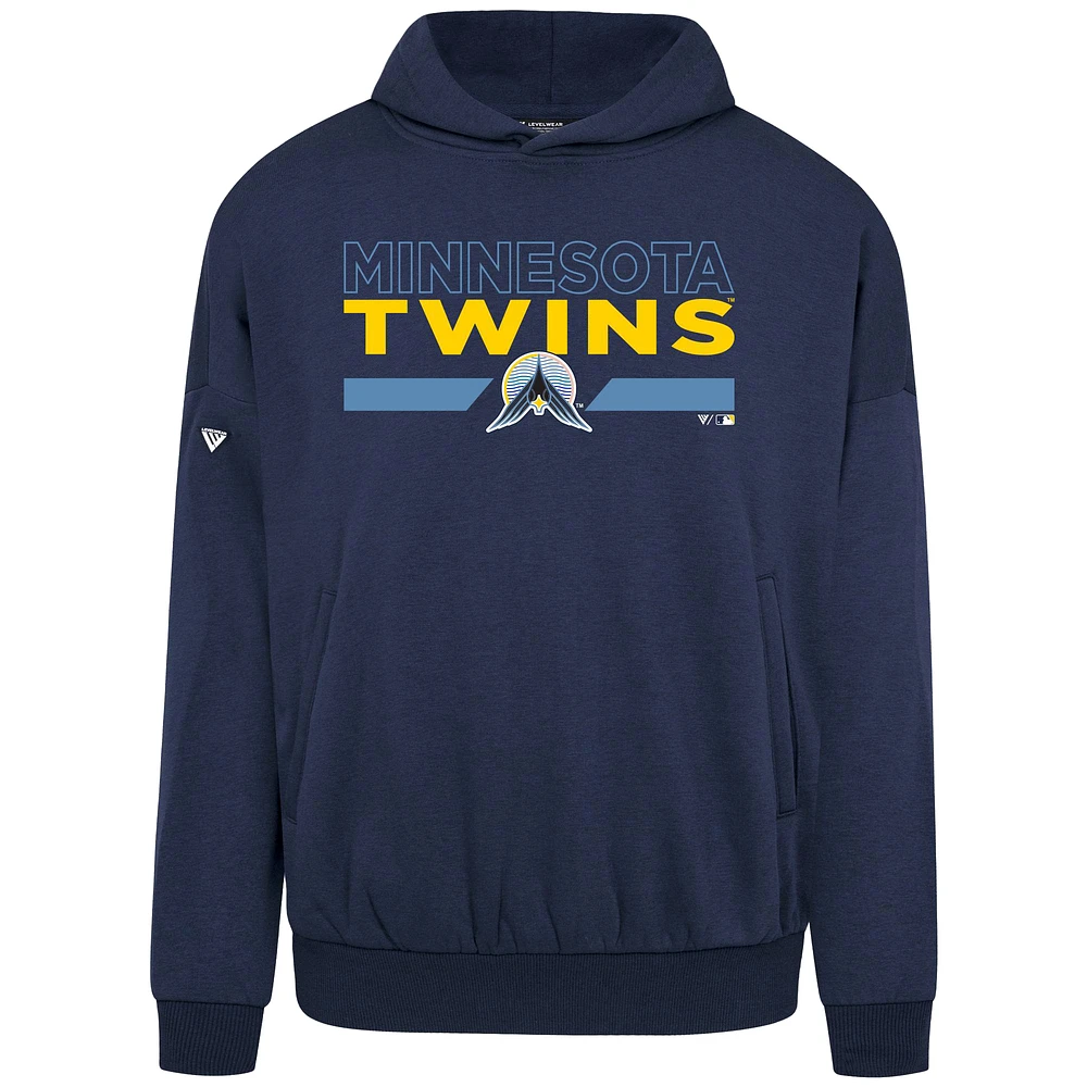Men's Levelwear Navy Minnesota Twins Accolade Contact No Hitter Pullover Hoodie